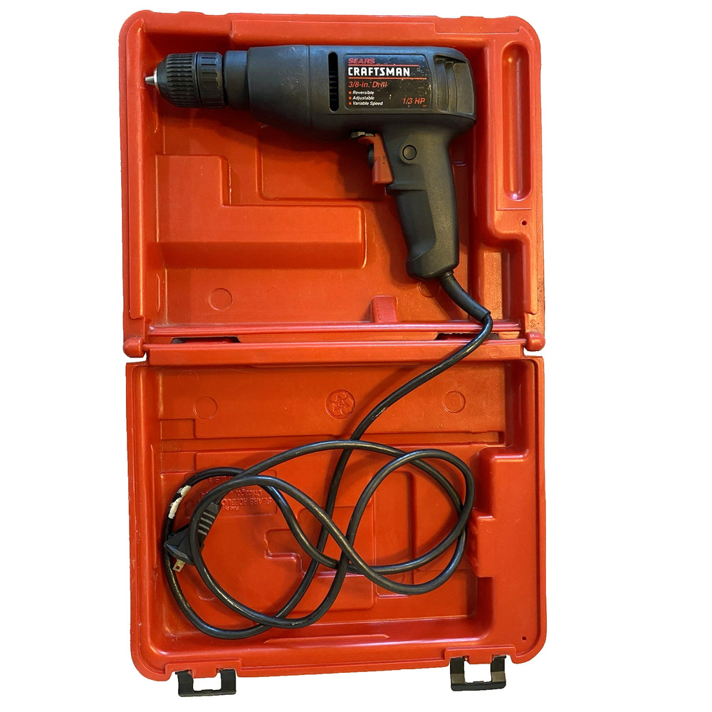 Craftsman 315.101141 Corded 3/8 "Drill With Case Made in USA/tested
